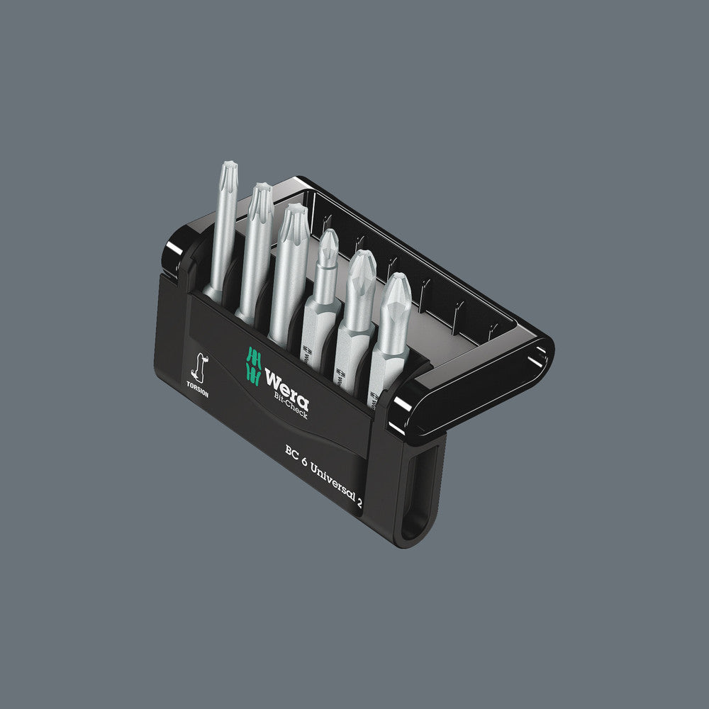 Bit-Check 6 Universal 2 1 x PH 2x50; 1 x PZ 1x50; 1 x PZ 2x50; 1 x TX 15x50; 1 x TX 20x50; 1 x TX 25x50 | 05056473001 - Centrum Techniczne Gałązka