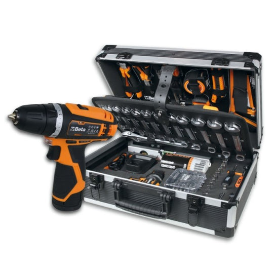 Zestaw 146 narzędzi z wiertarką akumulatorową 12v w walizce | BW2056E/12V