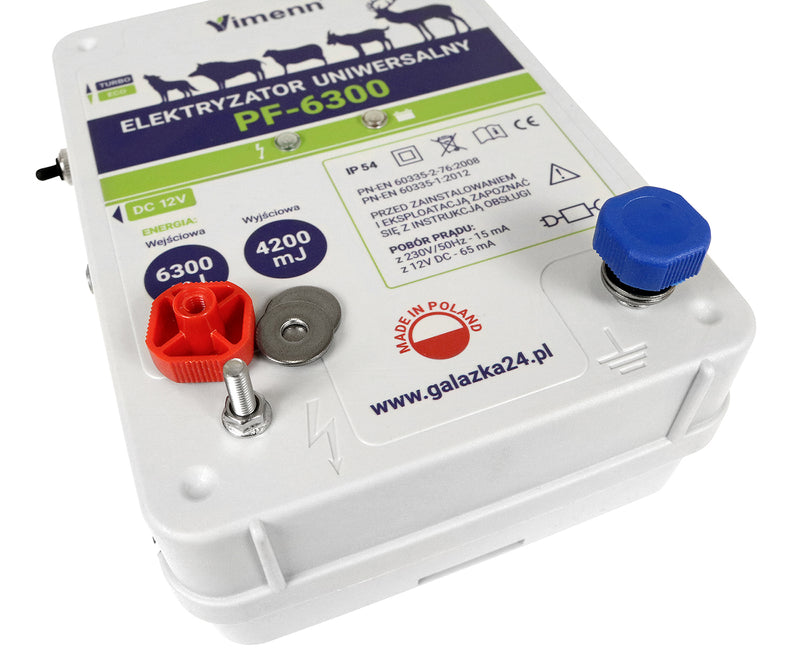 ELEKTRYZATOR PASTUCH ELEKTRYCZNY UNIWERSALNY 230V 12V | PF-6300