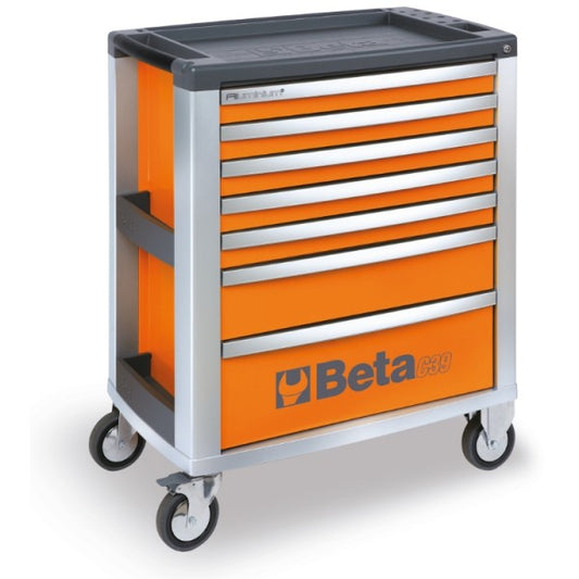 Wózek narzędziowy c39 alu 7 szuflad pomarańczowych | 3900/C39-7/O