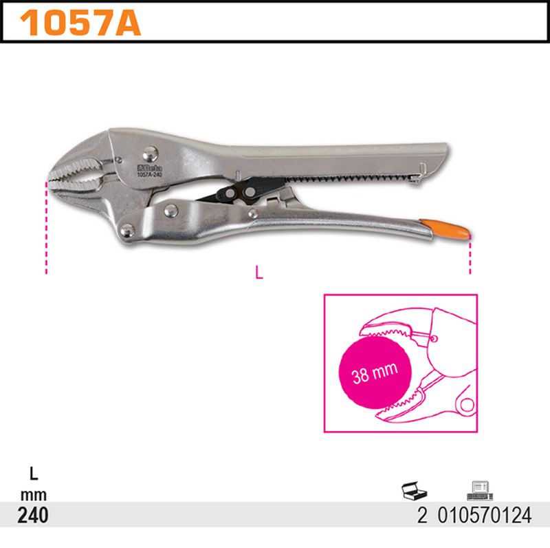 Szczypce nastawne samoblokujące 245mm | 1057A - Centrum Techniczne Gałązka