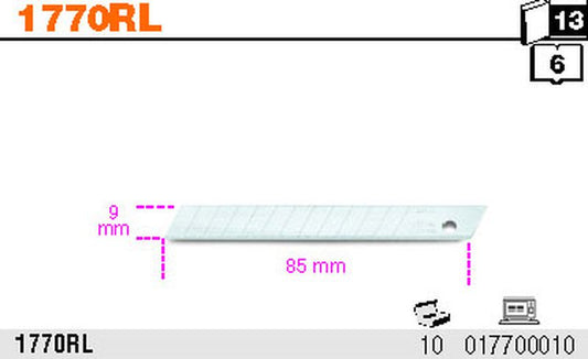 Ostrza wymienne 9mm op.10szt | 1770RL