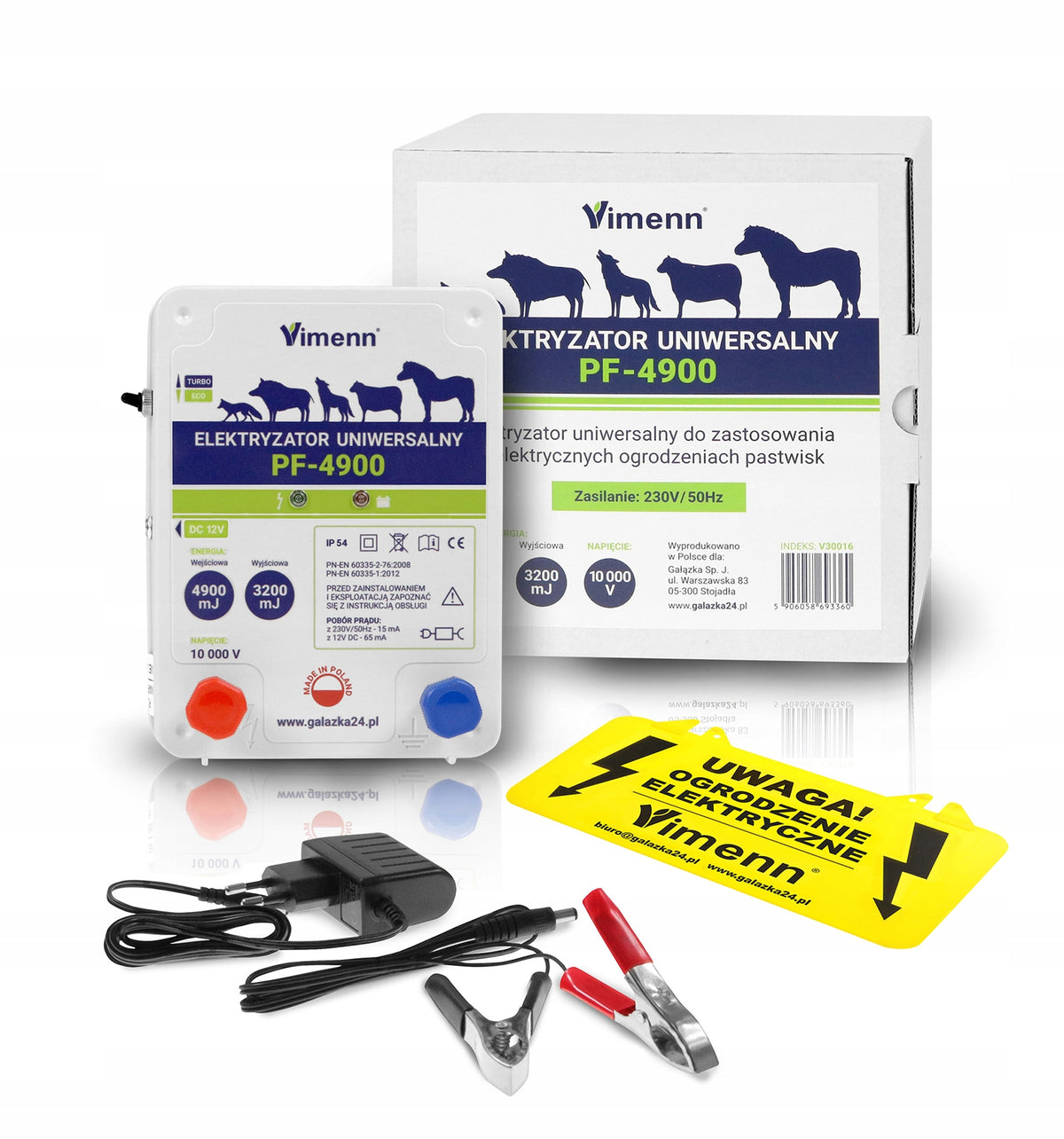 ELEKTRYZATOR PASTUCH UNIWERSALNY DO ZWIERZĄT 230V 12V | PF-4900