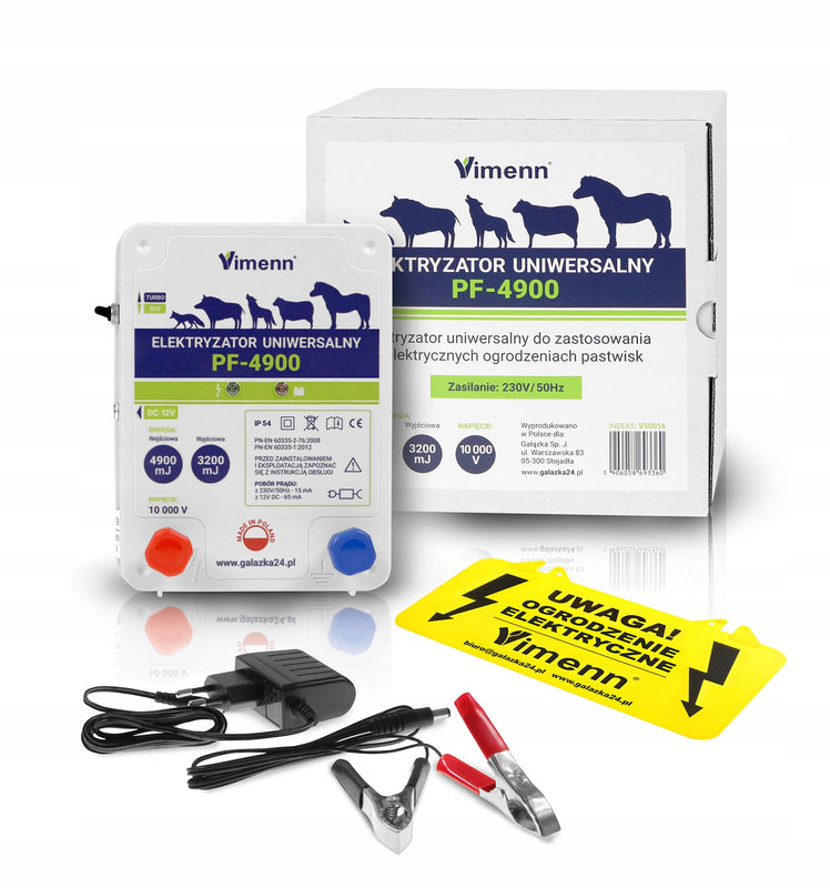 ELEKTRYZATOR PASTUCH UNIWERSALNY DO ZWIERZĄT 230V 12V | PF-4900