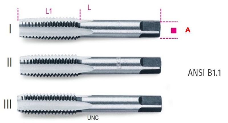 Zestaw 3 gwintowników ręcznych calowych UNC 1/4"x20 | 430ASC/1/4