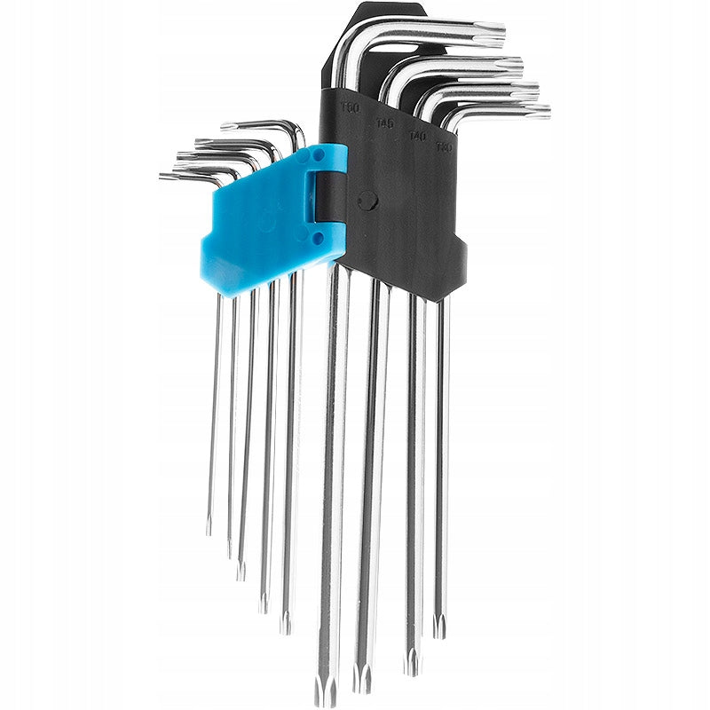 Zestaw kluczy TORX z otworem, HEX extra długie chromowane 2w1 | 222/23