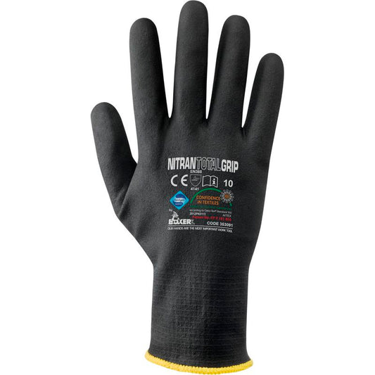 Rękawice NITRAN TOTAL GRIP r.10/XL powlekane, antypoślizgowe, trwałe  | 353091/10