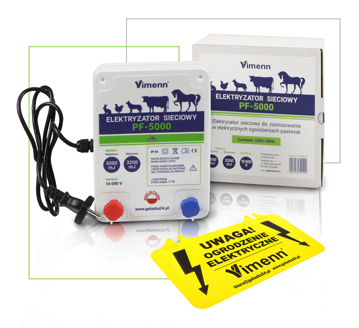 ELEKTRYZATOR SIECIOWY PASTUCH ELEKTRYCZNY 230V 5J | PF-5000