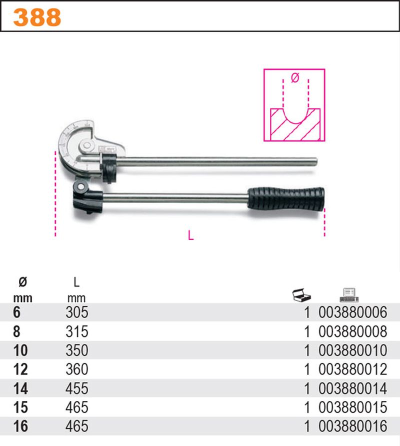 Giętarka do rur miedzianych i aluminiowych 6mm | 388/6 - Centrum Techniczne Gałązka