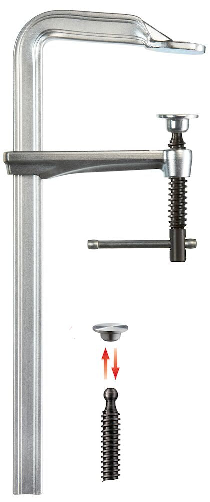 Ścisk śrubowy ślusarski stalowy GZ-K z pokrętłem 1250x120mm | GZ125-K
