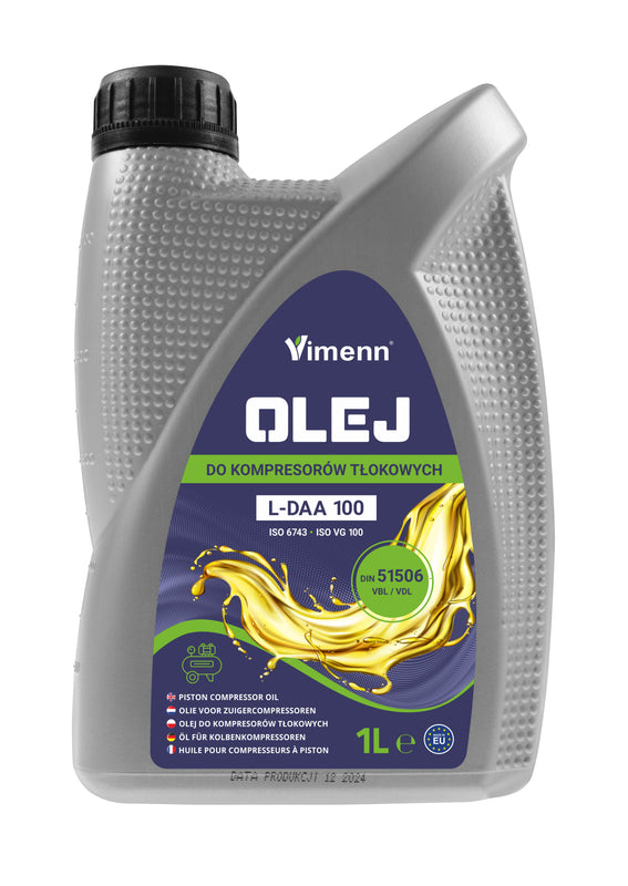 OLEJ DO KOMPRESORÓW SPRĘŻAREK TŁOKOWYCH MINERALNY VDL L-DAA 100 1L | V41002