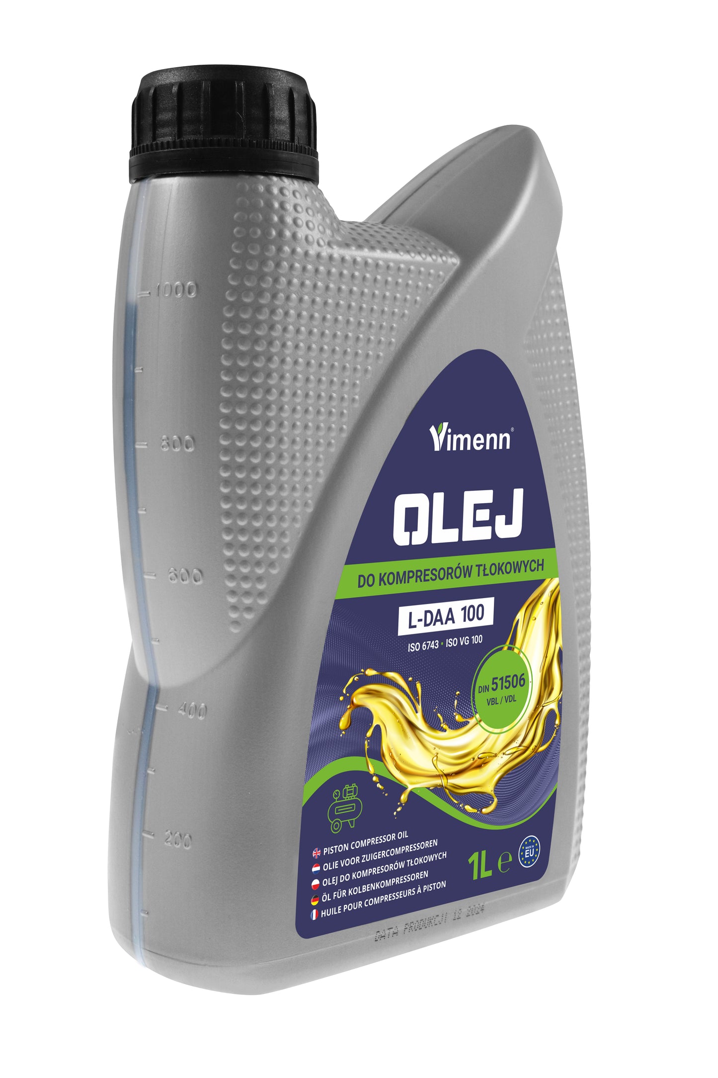 OLEJ DO KOMPRESORÓW SPRĘŻAREK TŁOKOWYCH MINERALNY VDL L-DAA 100 1L | V41002