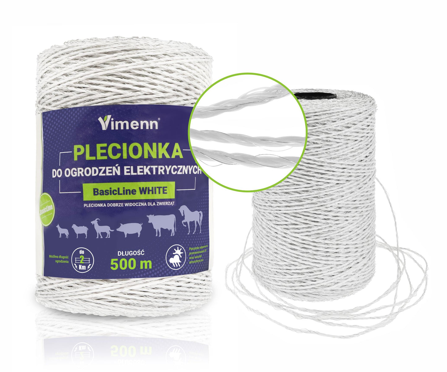 Elektryzator PF-3300 VIMENN 3,3J w zestawie z izolatorami, palikami oraz plecionką