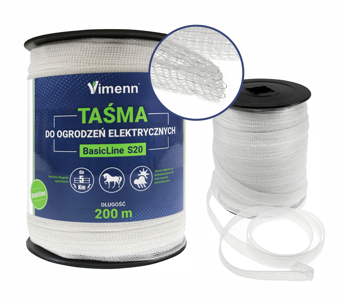 Zestaw do pastucha PF-3300 VIMENN z taśmą, palikami, uziomem oraz izolatorami