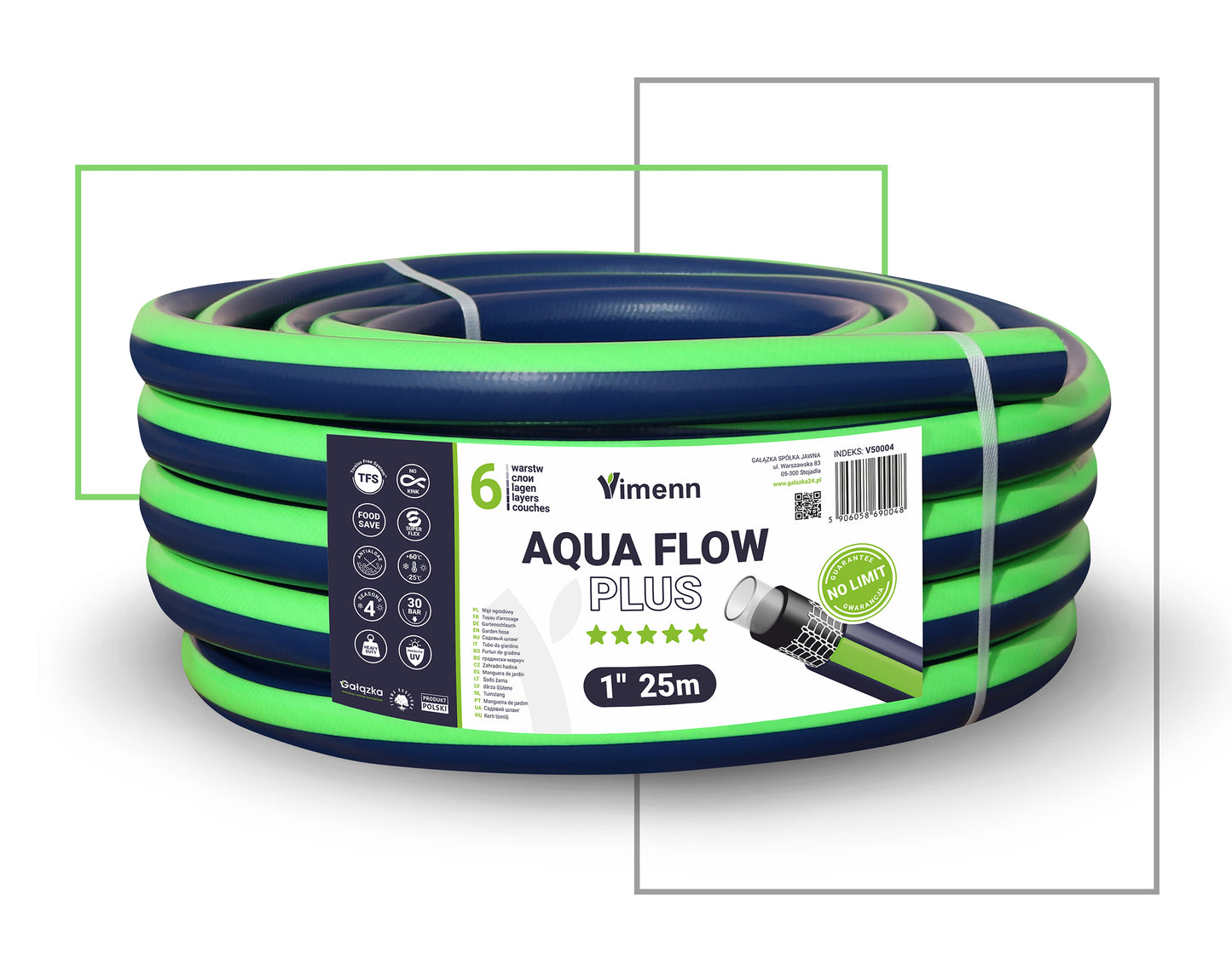 Wąż ogrodowy AQUA FLOW PLUS 1"-25m | V50004
