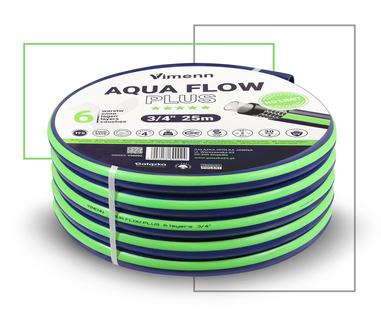 Wąż ogrodowy AQUA FLOW PLUS 3/4"-25m | V50002