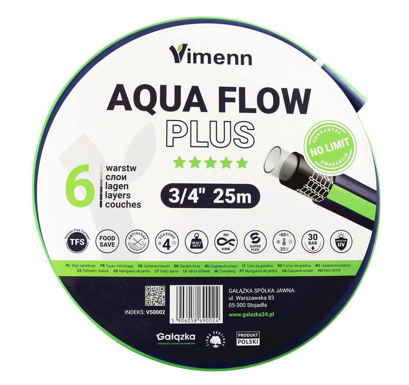 Wąż ogrodowy AQUA FLOW PLUS 3/4"-25m | V50002